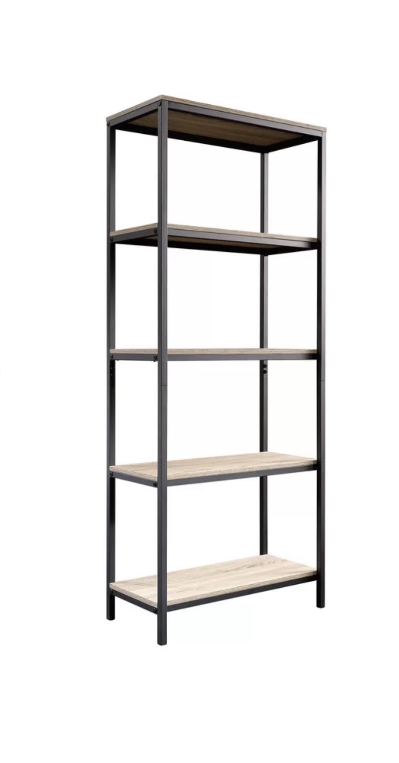 Two Wood and Metal Bookshelves