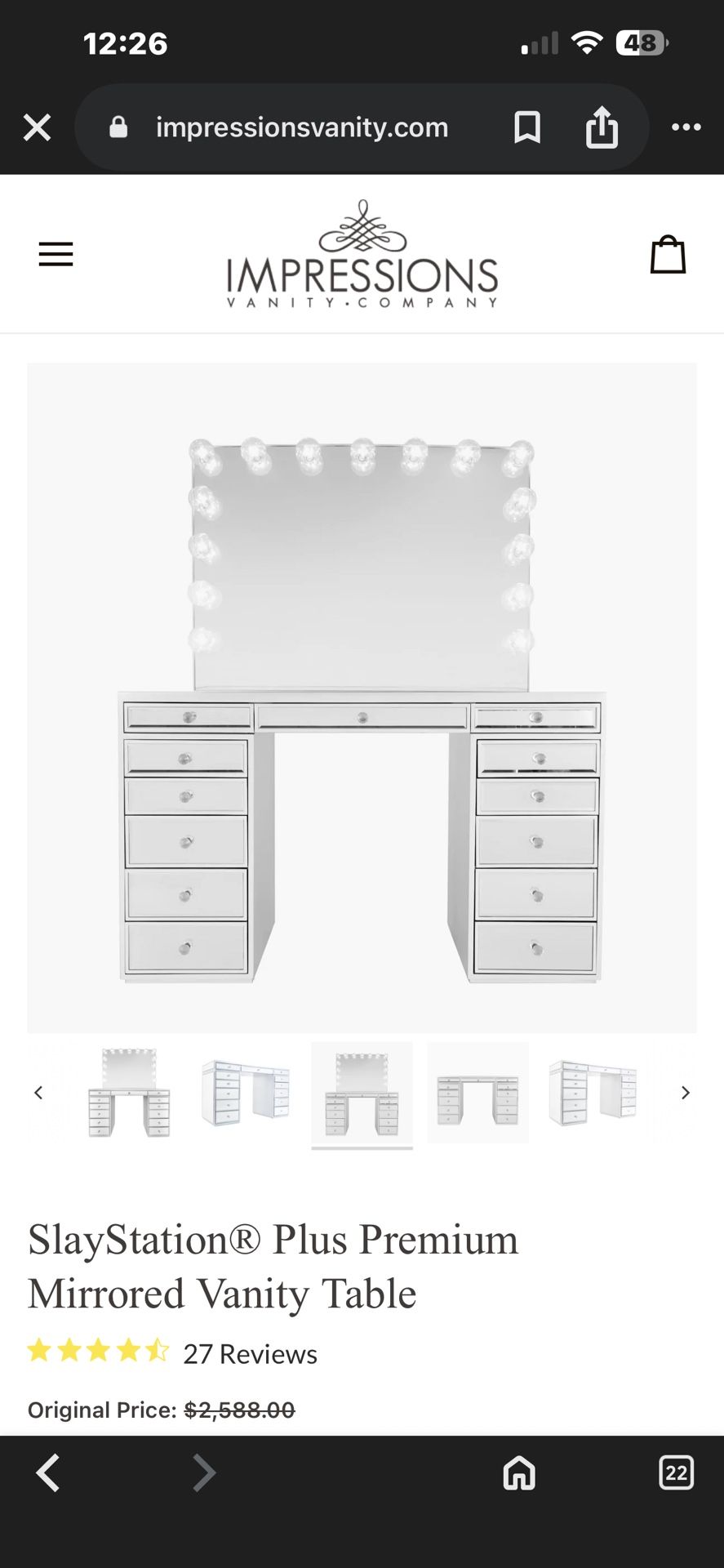 Slaystation Vanity Tabletop +Mirror