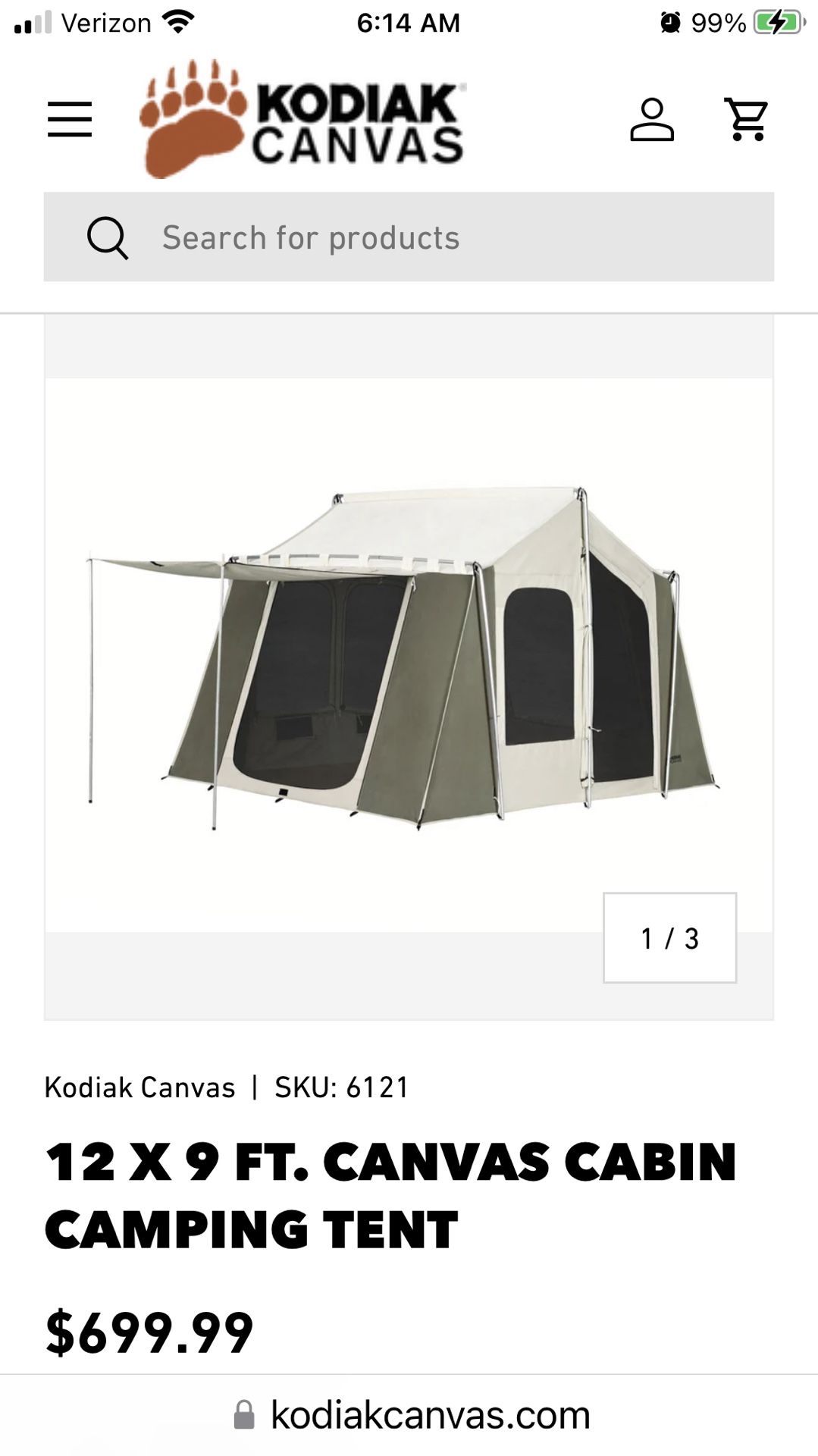 *NEW* 12’ X 9’ KODIAK Canvas Tent-Retail $699.99