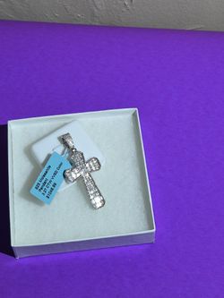 925 Silver Moissanite Cross Pendent 
