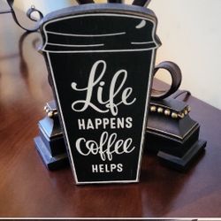 Coffee Quote Decorative Wooden Sign Decor