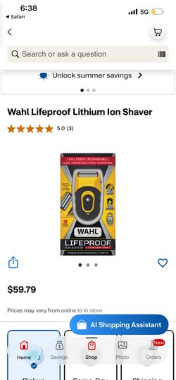 WAHL lifeproof Face Shaver: Lithium-Ion