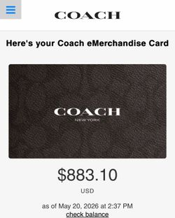 Coach e-giftcard
