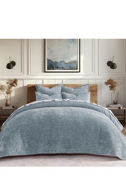 King size velvet quilt set