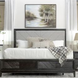 California King Bedframe With Two Nightstands