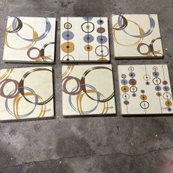 Set Of 6 ( Six) 8x8 In Wall Hangings