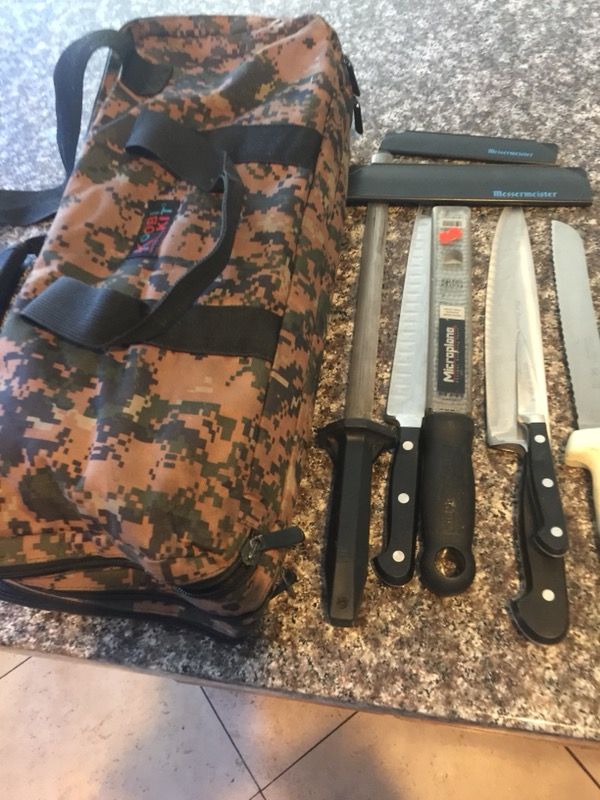 Koobi Kit culinary chefs knife bag and assorted knives