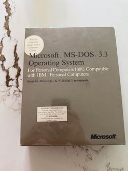 Vintage Microsoft MS-DOS 3.3 1987 Factory Sealed Big Box 5.25”