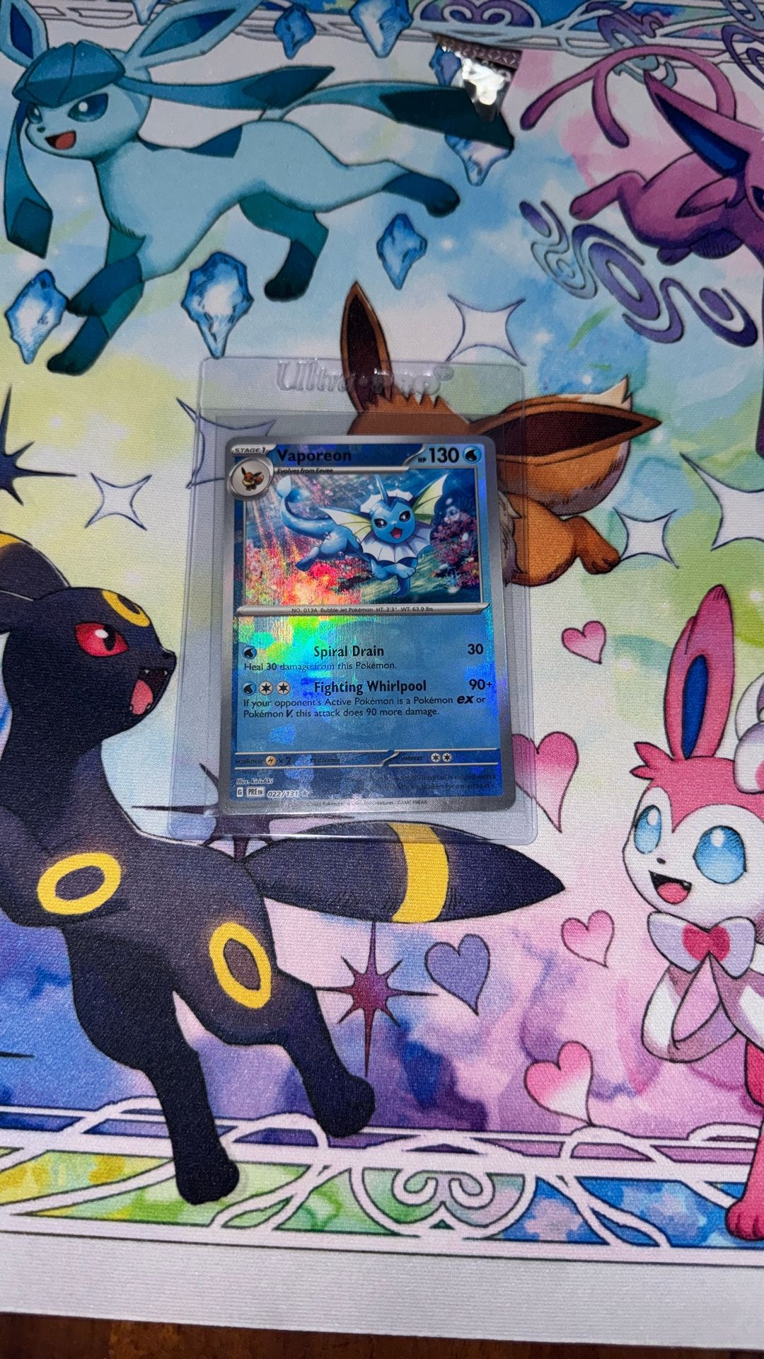 Vaporeon Prismatic Evolutions Masterball Holo