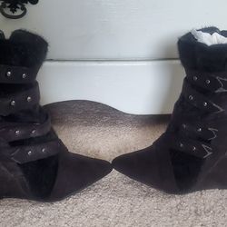JustFab Black Wedge Heels Size 6.5