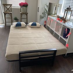 Need a Place To Sit & Sleep? New Futon With Mattress Upscale Futon Mattress Pleated With Removable Washable Cover Delivery 🚚  Available