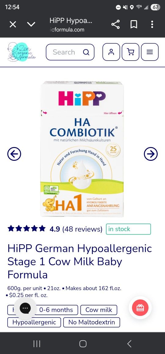Hipp Hypoallergenic Formula