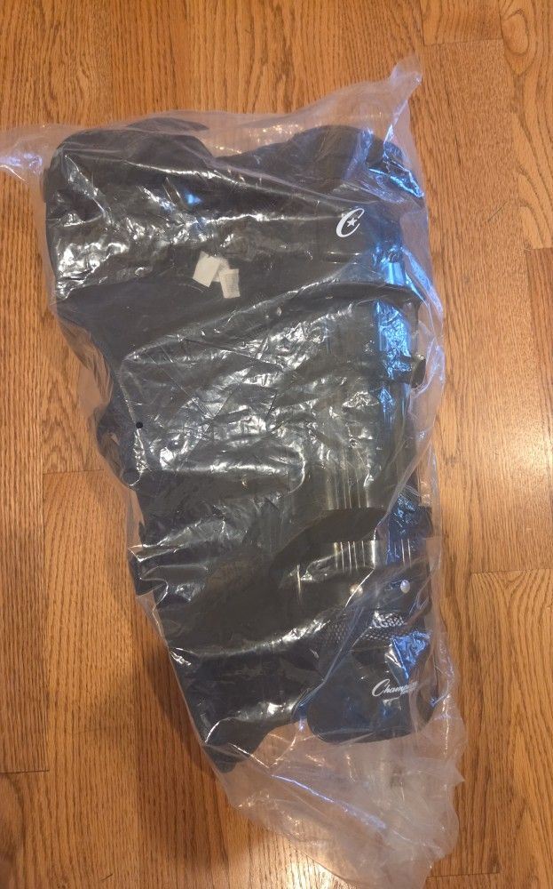 18.5 Inch Lightweight Double Knee Umpire Leg Guards with Wings Black - New