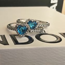 Pandora Elevated Blue Heat Ring Sz 7 & 8