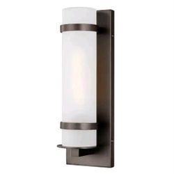 Generation Lighting Alban Outdoor Wall Mount Cylinder LED Light Antique Bronze
