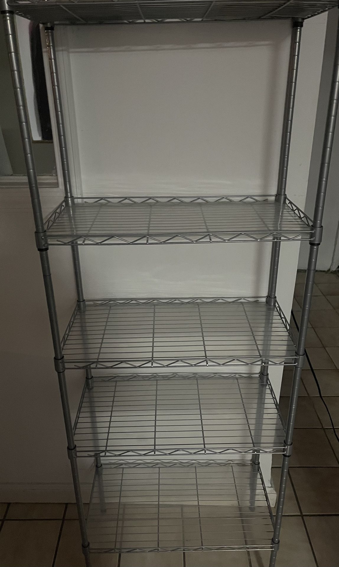 5 Tier Adjustable Wire Shelving Unit Rack Shelf with Leveling Feet Steel Organizer Rack