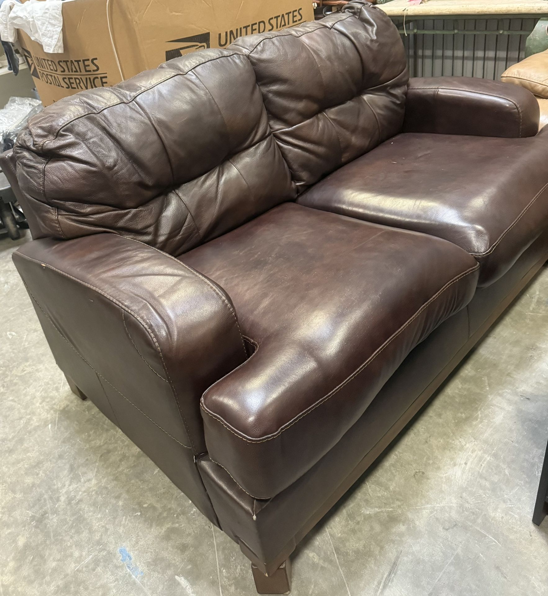 Leather Love Seat Sofa