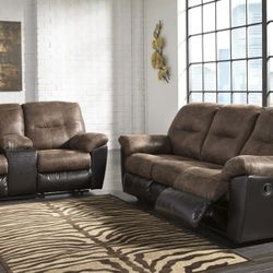 Follett Coffee Reclining Living Room Set

