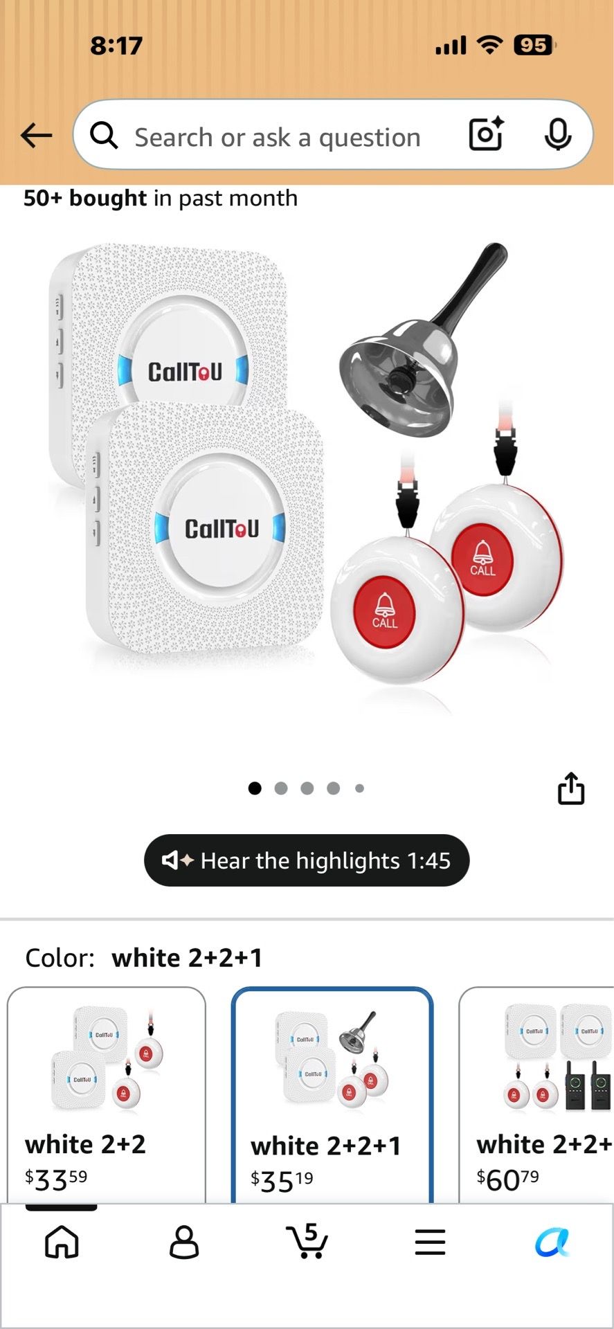 Call buttons for elderly