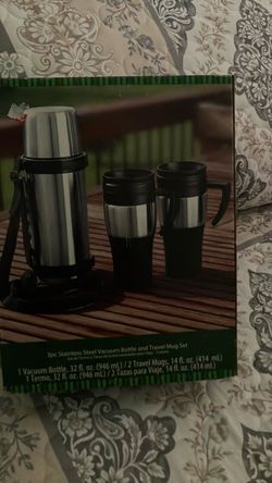 3pc Stainless Steel Vacuum Bottle and Travel Mug Set