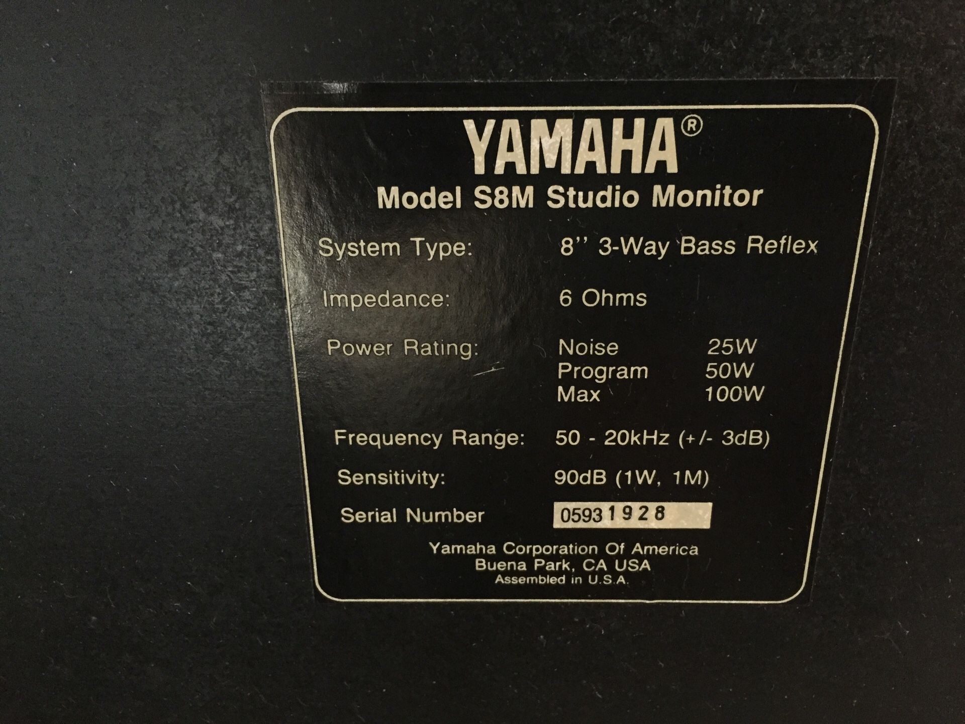 Yamaha s8m hotsell studio monitors