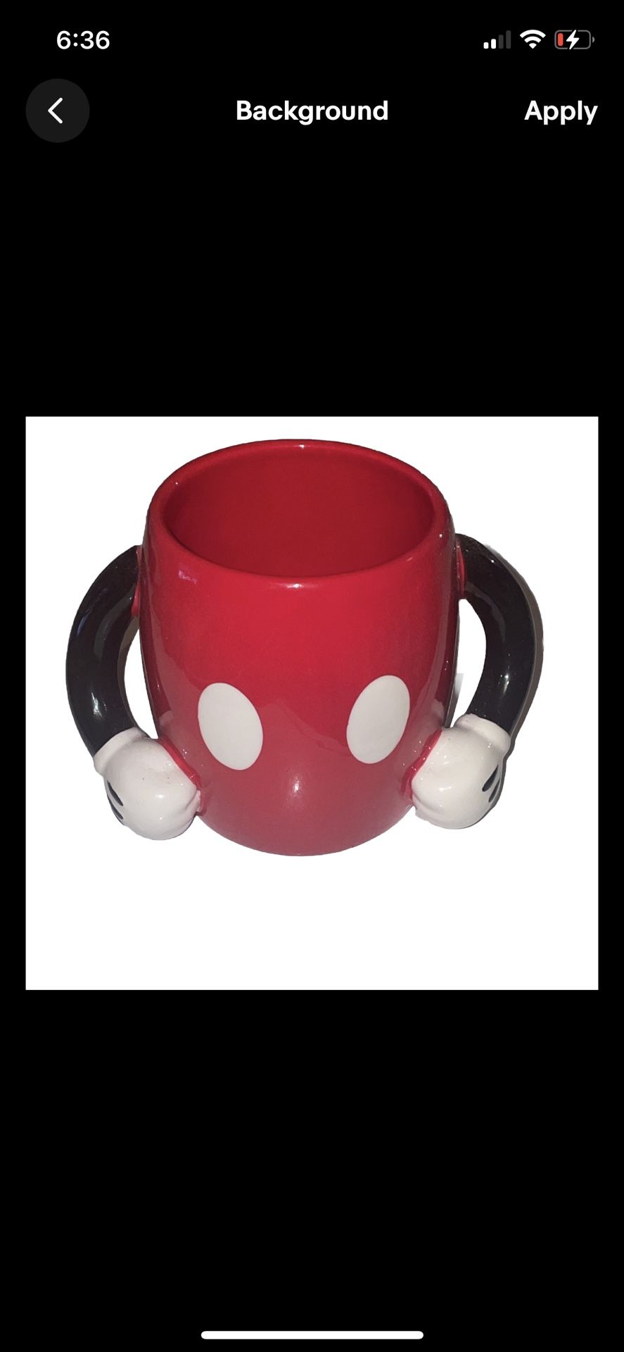 Vintage Red Mickey Mouse Body Mug Double Arm Handles Cartoon Vase Cup Holder