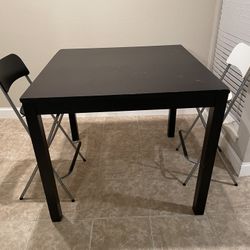 Ikea Black Table 4 Chairs 