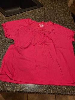 Women 2XL just my size JMS pink decorative crew ss casual tee Lot 103