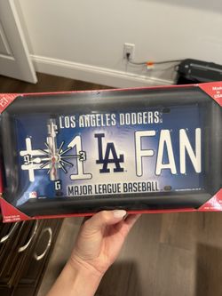 MLB Los Angeles Dodgers # 1 Baseball Fan Collectible Framed License Plate Clock