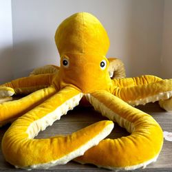 IKEA BLAVINGAD Soft Toy Octopus Yellow 20" Plush Stuffed Animal