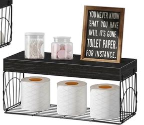 $10 brand new Wall Mounted Bathroom Shelf with Wire Basket