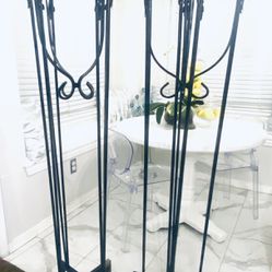 Two 5 Feet Tall Wrought Iron Flower Stands