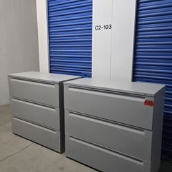 Solid Metal File Cabinet With Key By Herman Miller 