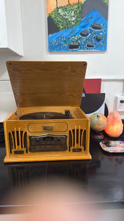 Vintage Style Record Player 🎶 | Bluetooth + Vinyl Turntable – $111 OBO