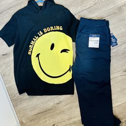 Brand New Boys Size 8 IZod Pants T Shirt