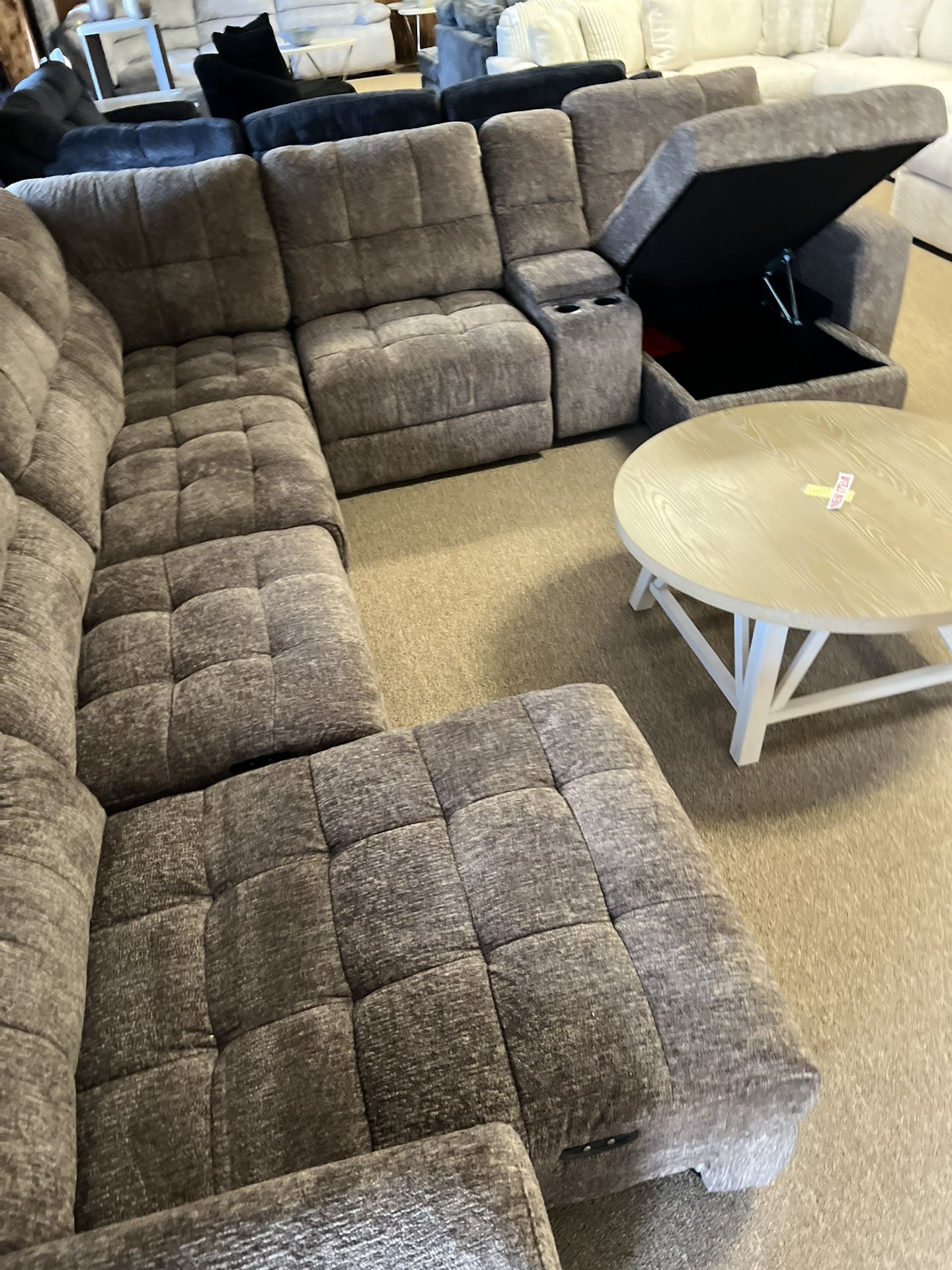Storage Power Reclining Sectional!