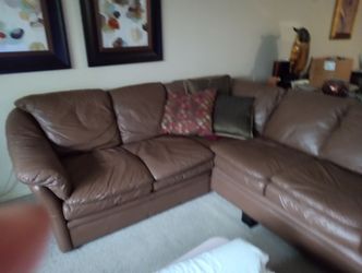 Leather sectional