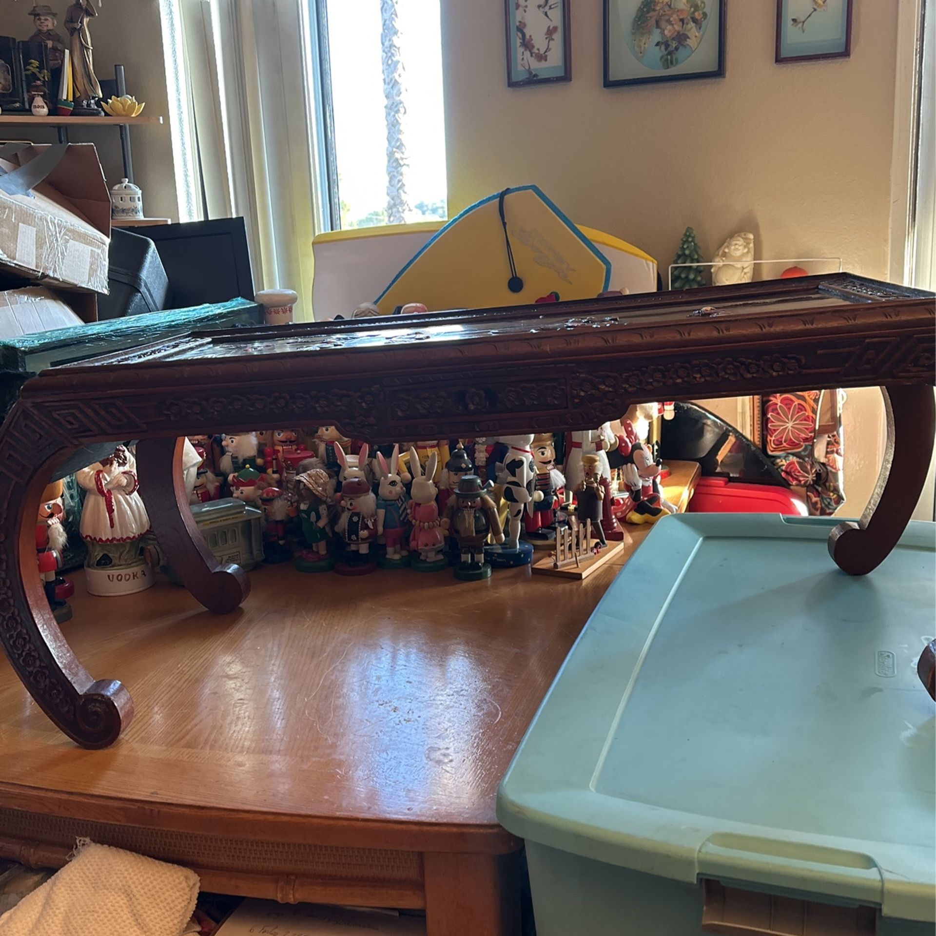 Antique Chinese Hand Carved Opium Table 