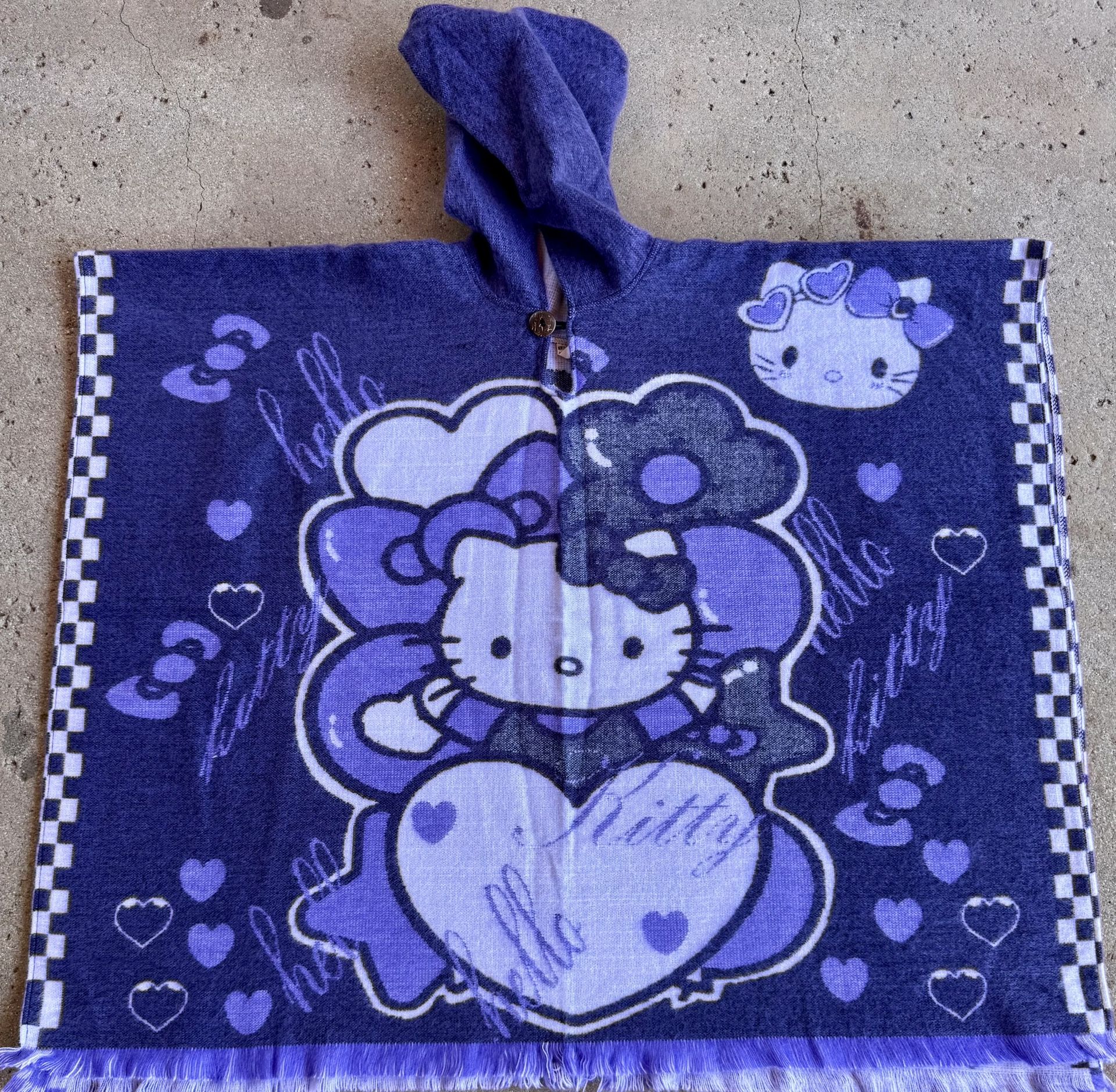 Youth Size Hello Kitty Alpaca Poncho