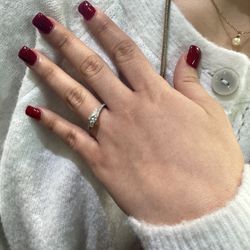 Stunning 14 Karat White Gold Bypass Engagement Ring