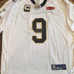 Signed Drew Brees Superbowl XLIV Men's 54 Jersey with tag #3