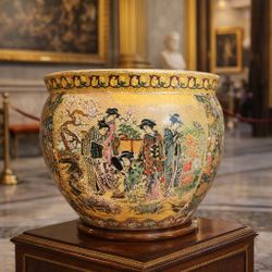 Vase China Chinese Japanese Antique Vintage Home Decor Collectible Fish Jar Fish Tank Plant Pot Planter