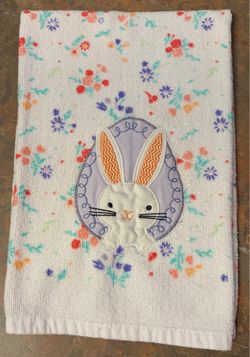 Bunny hand towel and new soap dispenser