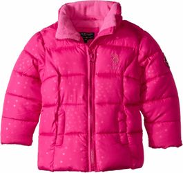U.S. Polo Assn. Girls Pink Puffer Jacket