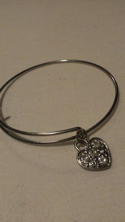 Silver heart charm bracelet