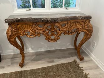 RARE FRENCH ROCOCO MARBLE-TOP CONSOLE TABLE - DON'T MISS THIS ONE!