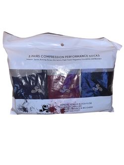 Three Plus Socks 3 Pairs Compression Performance Socks Size S/M NWT