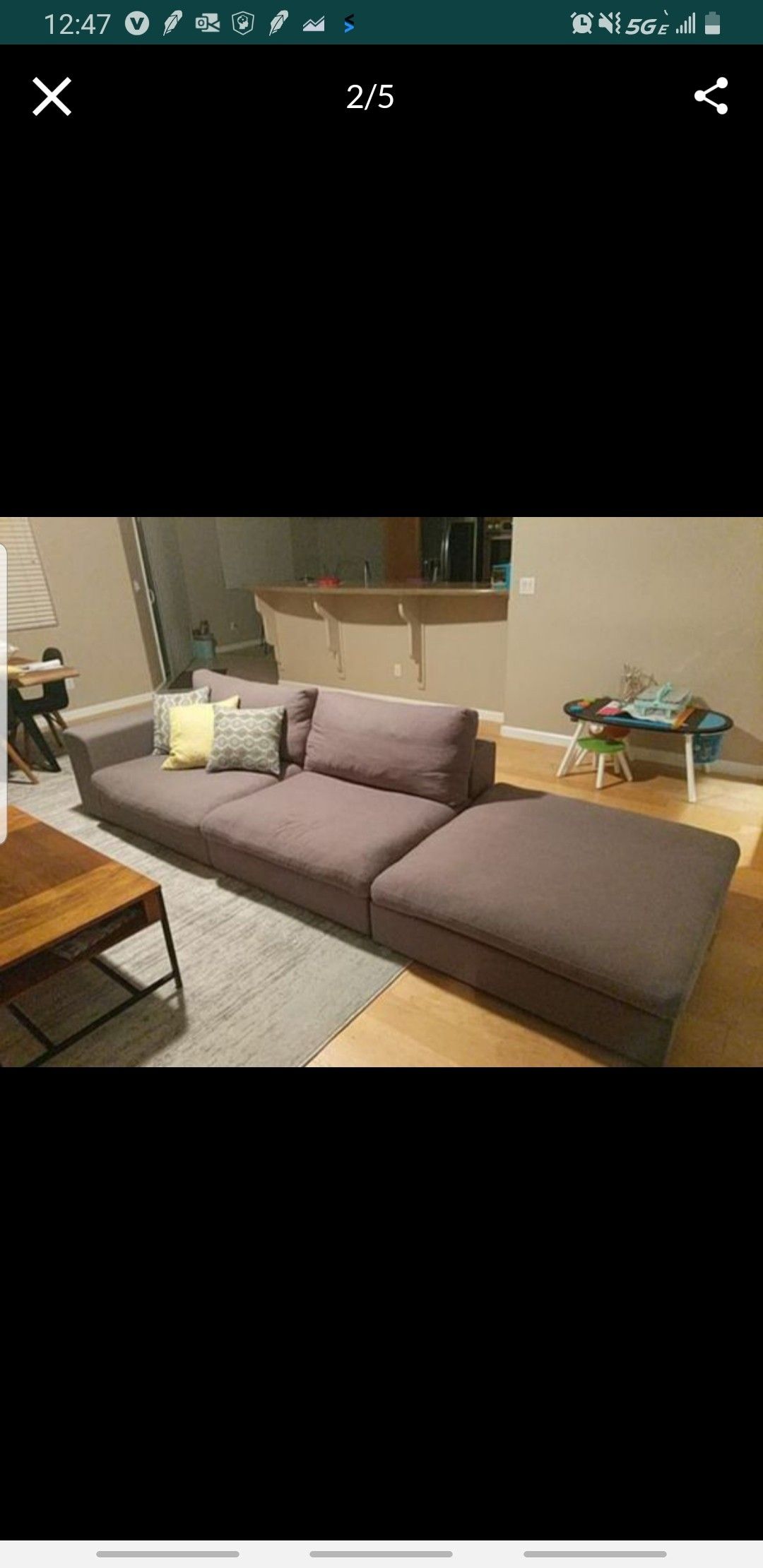 Gray Sectional couch