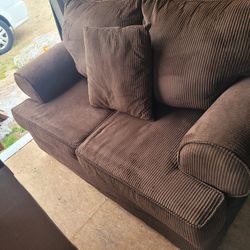 Chocolate Brown Couch And Love Seat 