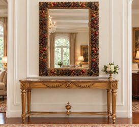 Exquisite 1980’s Antique Tuscan Style Italian Carved Wooden Mirror🌷